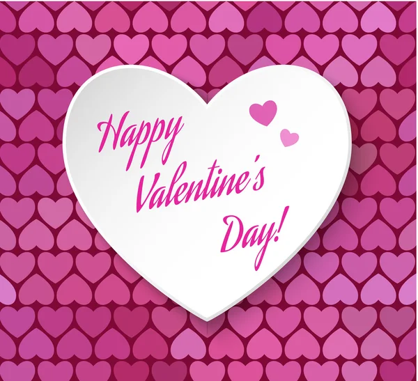 Vektor-Illustration von 3D-Papierherz eps 10. Happy Valentine 's Day Card — Stockvektor