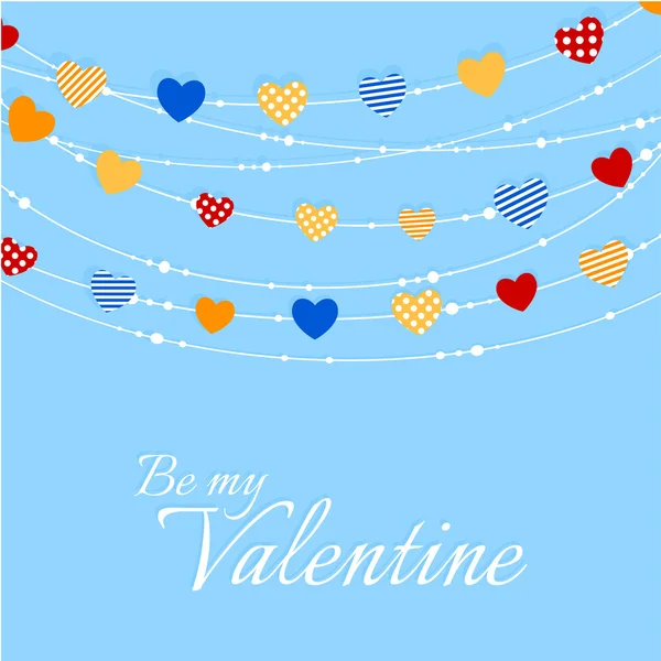 San Valentino sfondo con cuore gioioso bunting — Vettoriale Stock