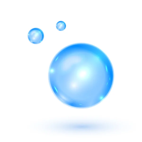 Goutte d'eau bleue brillante. Illustration vectorielle — Image vectorielle