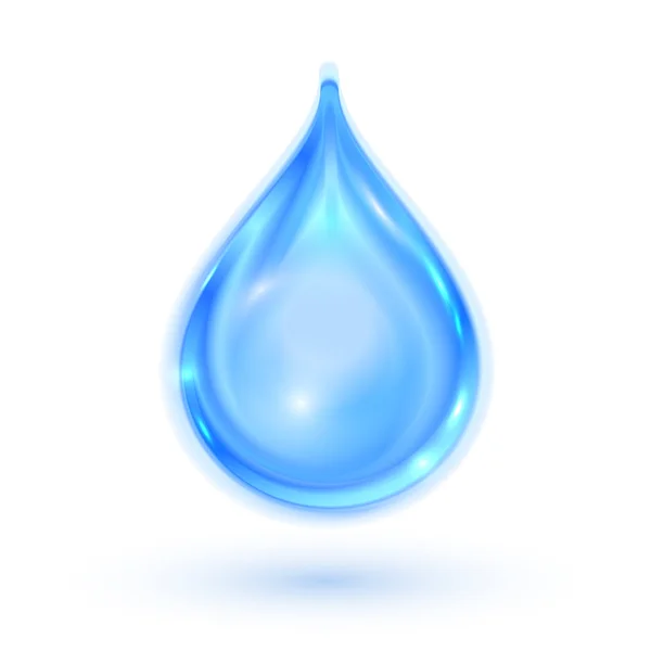 Blue shiny water drop. Vector illustration — Stock Vector