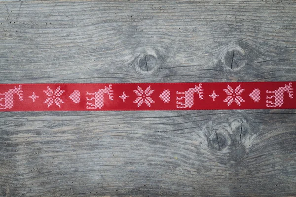 Christmas red ribbon — Stock Photo, Image