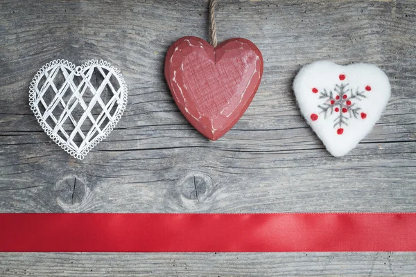 Corazones de Navidad — Foto de Stock