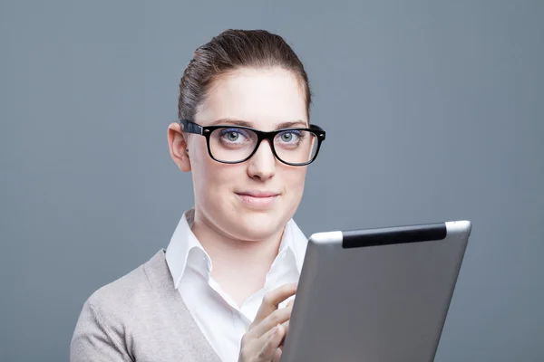 Tablet mujer de negocios de computadoras — Foto de Stock