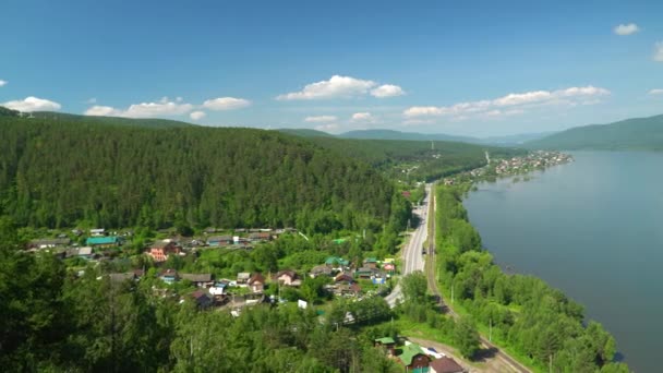 克拉斯诺亚尔斯克地区的叶尼塞河 世界上最长和最深的河流之一 俄罗斯 世界上最大的河流之一 从观景台观看 — 图库视频影像