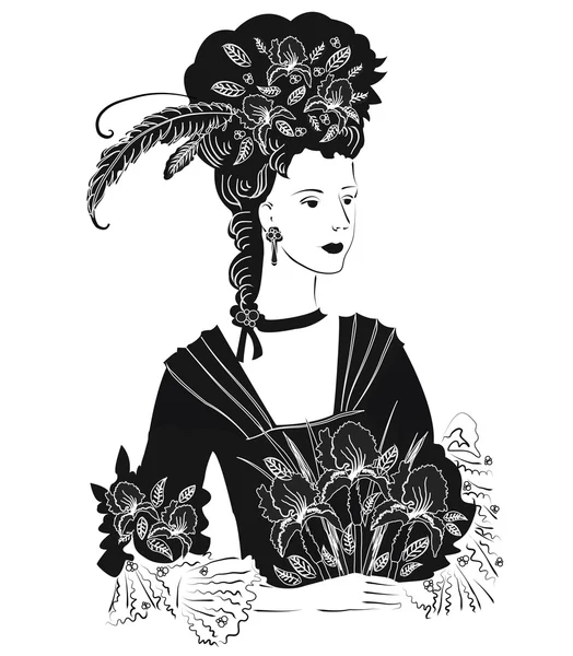 Black Elegant Lady iris — Stock Vector