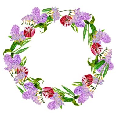 tulip ve çiçek çelenk