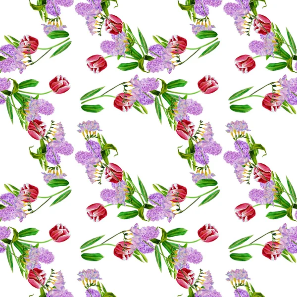 Seamless pattern with hyacinths — Stock Photo, Image