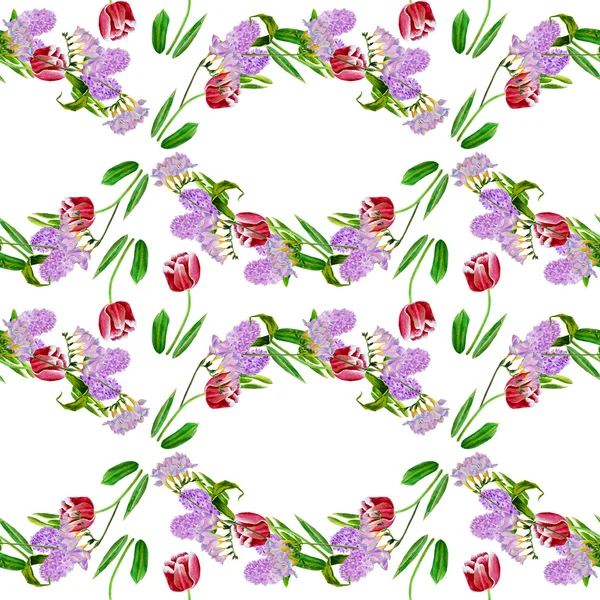 Seamless pattern with tulips — Stock Photo, Image