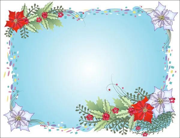 Fondo azul de Navidad con Confetti — Archivo Imágenes Vectoriales
