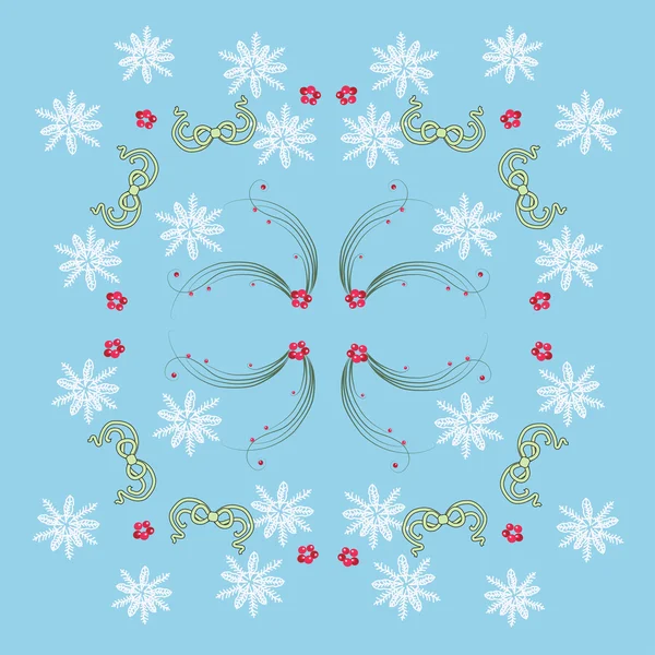 Seamless pattern with snowflakes on a blue background — Stock Vector