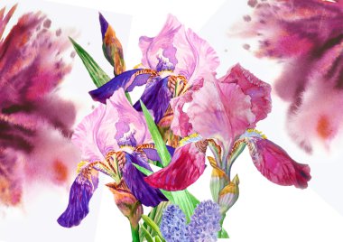 Bordo arka plan ile üç süsen