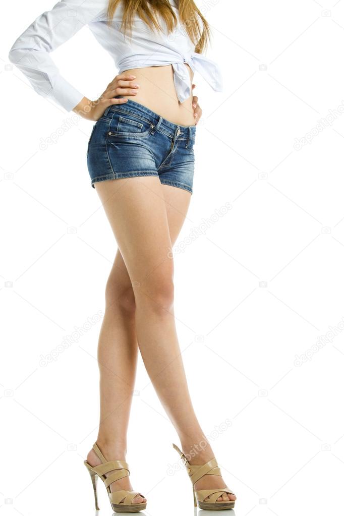 voks Kæmpe stor Australsk person Sexy woman legs in jean shorts, isolated on white background Stock Photo by  ©baronerosso1 24360861