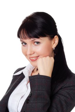 karanlık iş takım elbiseli çekici genç kadın