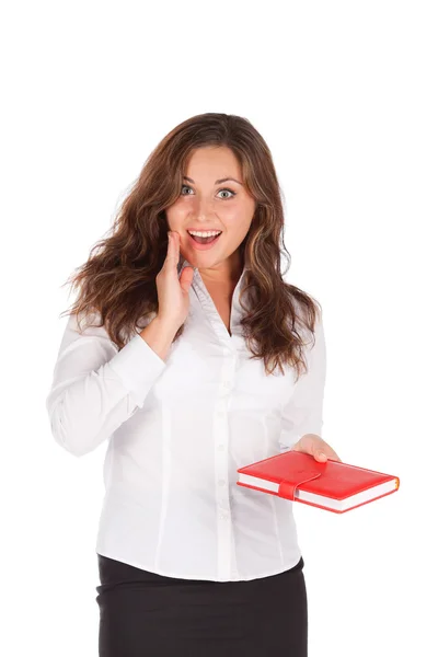 Charming businesswoman on a white background — Stock Photo, Image