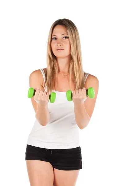 Sport woman on white background — Stock Photo, Image