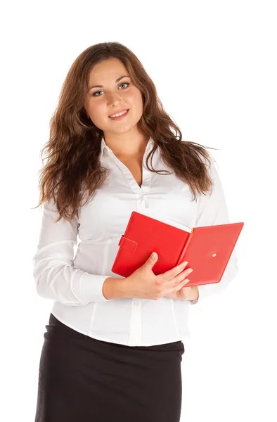 Charming young businesswoman isolated on white background — Stock Photo, Image