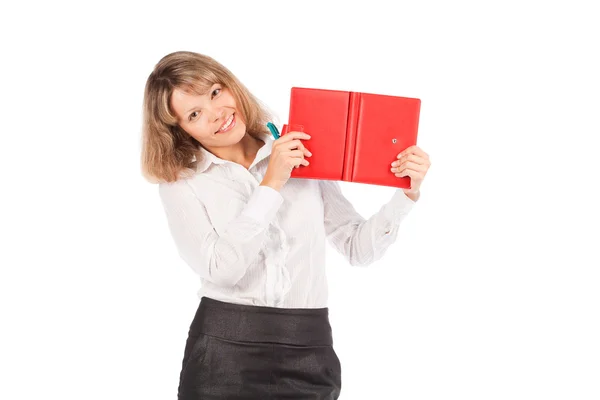 Charming businesswoman on a white background — Stock Photo, Image
