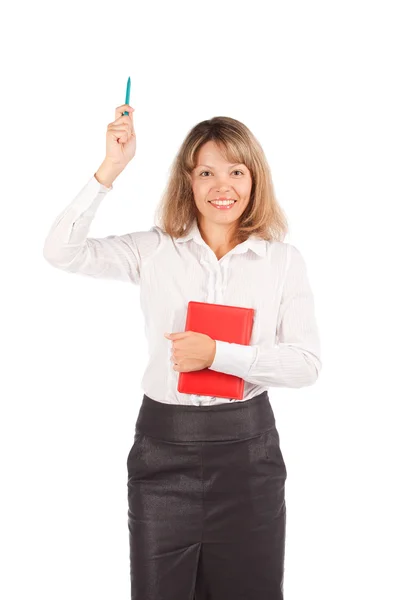 Charming businesswoman on a white background — Stock Photo, Image