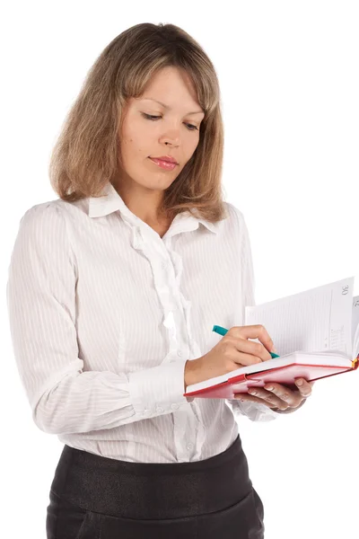 Charming businesswoman on a white background — Stock Photo, Image