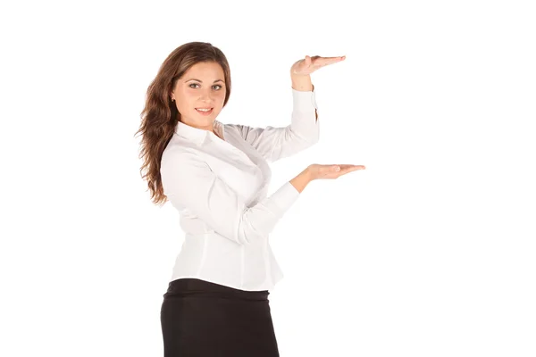 Charming businesswoman on a white background — Stock Photo, Image