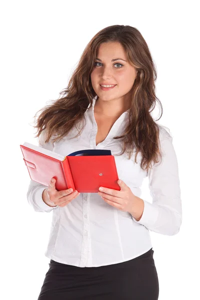 Charming young businesswoman isolated on white background. — Stock Photo, Image