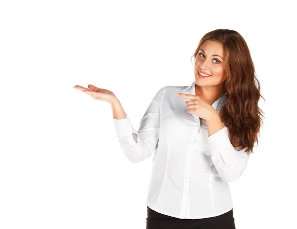 Charming young businesswoman isolated on white background. — Stock Photo, Image