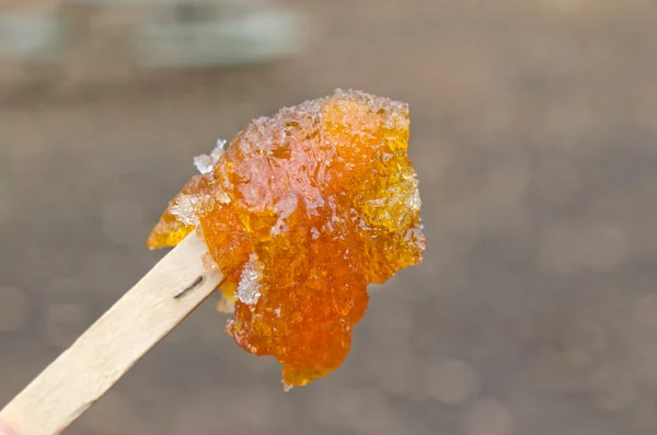 Maple taffy on a stick — Stock Photo, Image