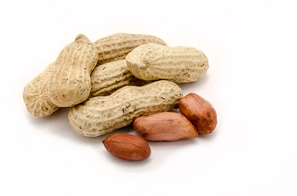 Peanuts isolated over white background — Stock Photo, Image