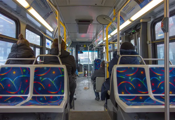 Interior de un autobús montreal — Foto de Stock