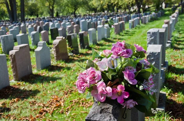 Pierres tombales dans un cimetière américain — Photo