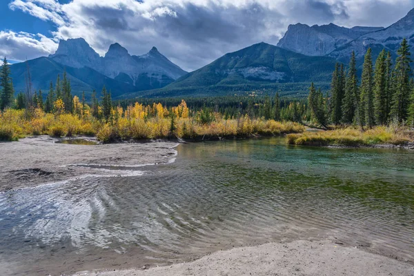 Three Sisters Mountains Canadian Rockies Canmore — Stock Photo, Image