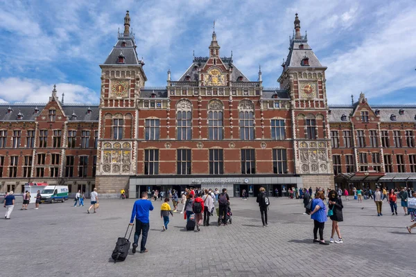 Amsterdam Juni 2022 Zicht Centraal Station Amsterdam — Stockfoto