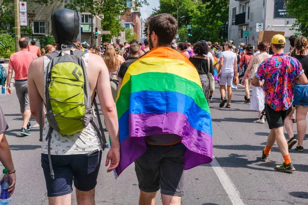 Montreal August 2022 Many People Take Part Spontaneous Gay Pride — Fotografia de Stock