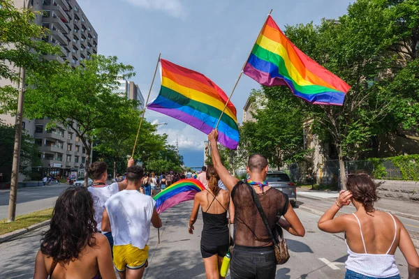 Montreal August 2022 Many People Take Part Spontaneous Gay Pride — Stok fotoğraf