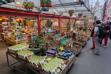Amsterdam, Netherlands - 21 June 2022: Amsterdam's iconic floating Flower Market was opened in 1862