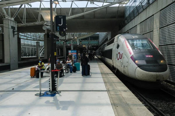 Roissy France France June 2022 Tgv High Speed Train Entering — ストック写真