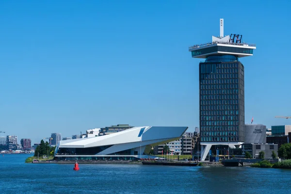 Amsterdam, Netherlands - 22 June 2022: A'DAM Toren Tower and observation deck on the roof.