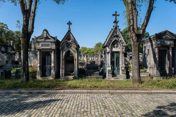 Parijs Frankrijk Aout 2022 Grafstenen Begraafplaats Pere Lachaise — Stockfoto