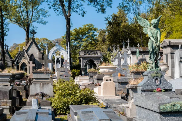 Paris França Agosto 2022 Tombstones Cemitério Pere Lachaise — Fotografia de Stock