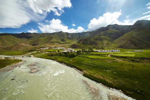 Tibet dağ manzarası