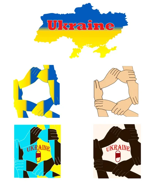 Українська Мапа Вектор Прапора Україна Росія Мають Військовий Конфлікт Векторна — стоковий вектор