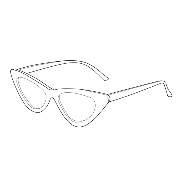 Vetor Isolado Ilustração Óculos Sol Óculos Sol Preto Branco — Vetor de Stock