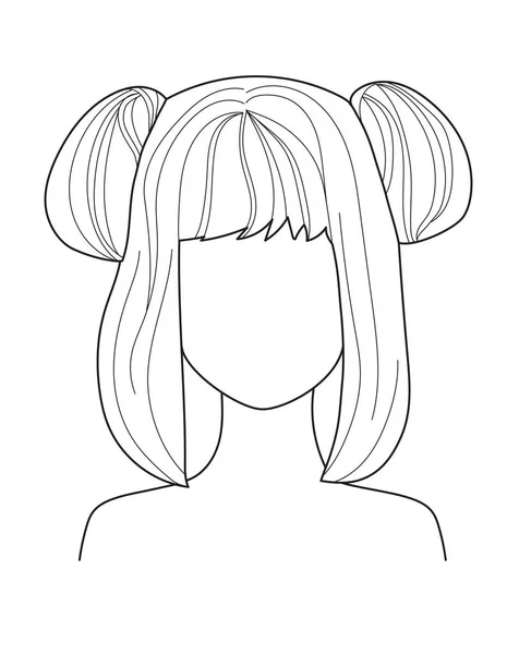 Vatar Cómo Dibujar Peinados Chicas Para Personajes Dibujos Animados Tutorial — Vector de stock