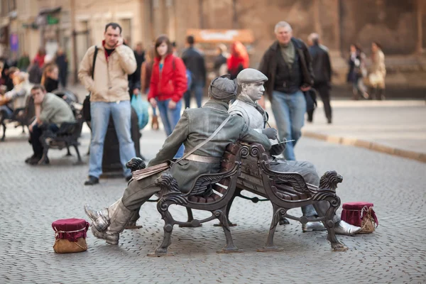 Two live statues — Stock Photo, Image