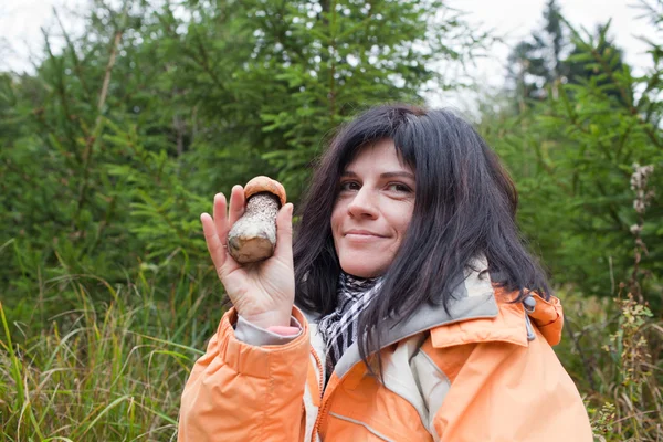 Mushroom in hand — Stock Photo, Image