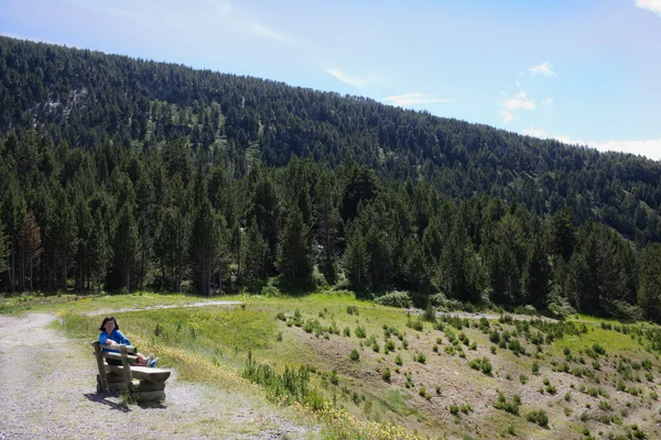 Banco en Pirineos — Foto de Stock