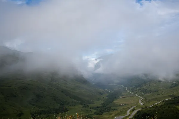 View on mountain in clouds. Mountains in Andorra — Stock Photo, Image