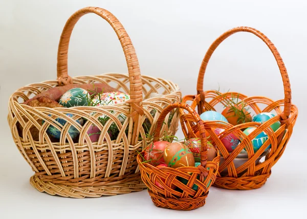 Three Easter baskets — Stock Photo, Image