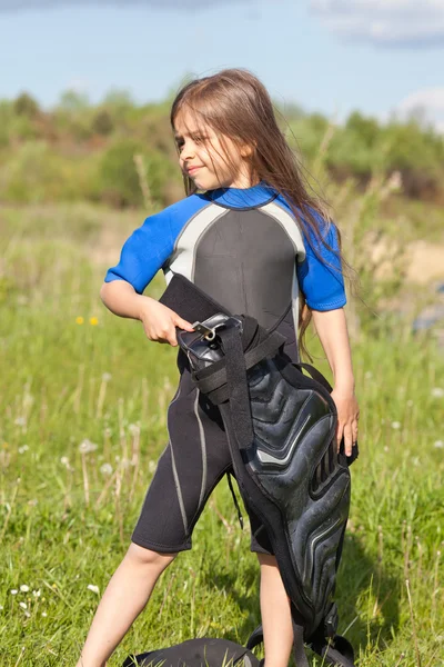 Retrato de niña con trapecio — Foto de Stock