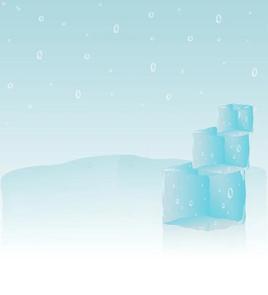 Абстрактний фон з кубиками льоду та краплями води — стоковий вектор